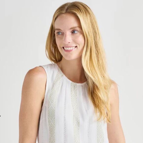 SPLENDID WOMEN’S SLEEVELESS DIXIE TOP WITH ELASTIC BUBBLE HEM FULLY LINED NWT - Picture 2 of 9